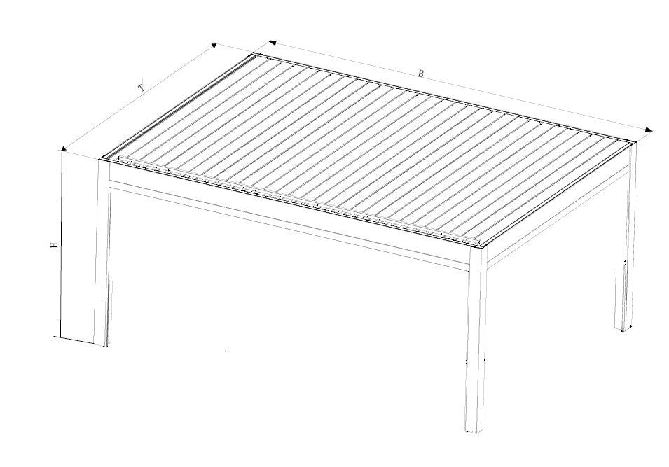 Pergola Serie 220 – 4×3 m – elektrisch verstellbar – mit LED-Beleuchtung