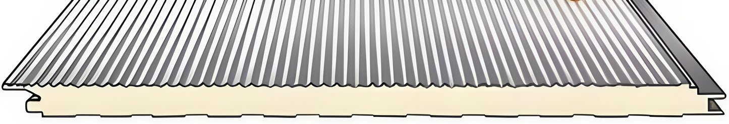 Sandwichplatte mit Rillen für Wand – 100 mm PUR-Kern