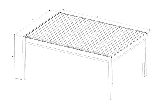 Pergola Serie 220 – 3×3 m – elektrisch verstellbar – mit LED-Beleuchtung