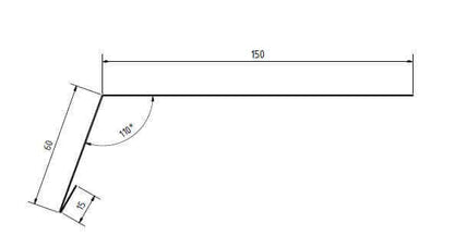 Traufblech 150 × 60 mm, 2 m