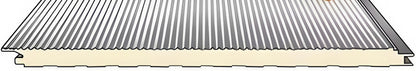 Sandwichplatte mit Rillen für Wand  – 75 mm PUR-Kern